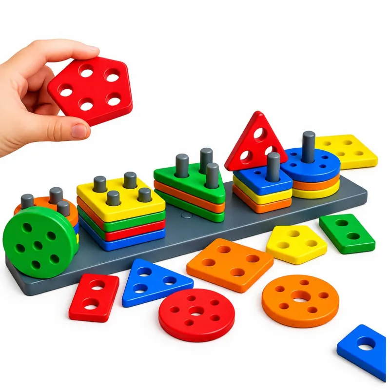 EITHEO Geometric Angle Blocks for Kids | 26 Pcs Montessori Sorting & Stacking Educational Toy | Colorful Shape Sorter Puzzle 1-3 Years | Learning Rs. 99