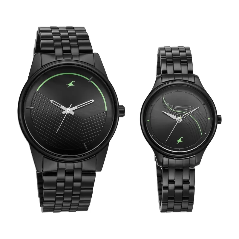 Fastrack Mixmatched Quartz Analog Black Dial Black Stainless Steel Strap Couple Watch – NT33056296NM01 Rs. 4084