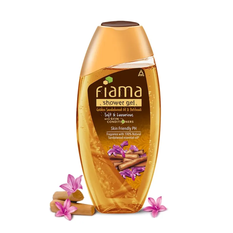 Fiama Body Wash Shower Gel Golden Sandalwood Oil and Patchouli, 250ml, Body Wash for Women & Men with Skin Conditioners for Soft and Luxurious Skin, Rs. 91