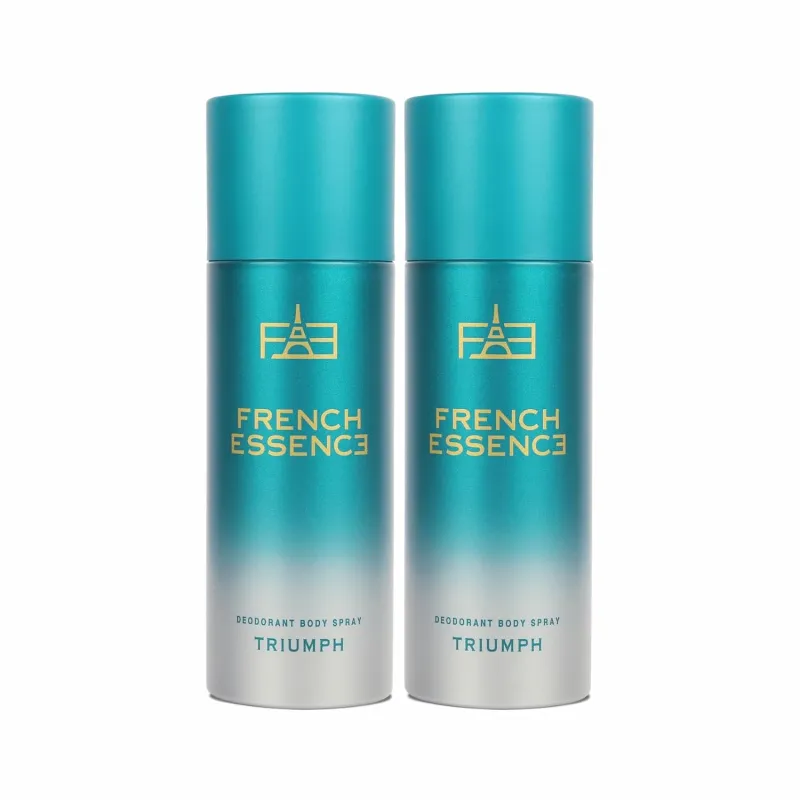 French Essence Triumph Body Spray for Men | Long Lasting Deodorant with Fresh Scent | Strong Perfume Deo for Men | 150ml Each – Pack of 2 Rs. 229