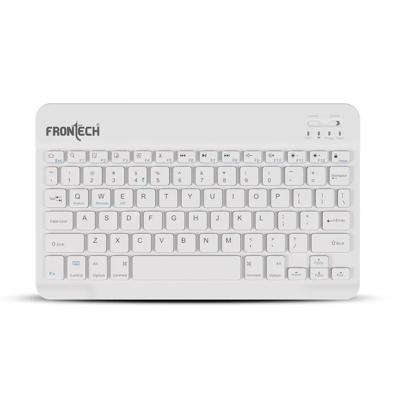 FRONTECH Wireless Mini Keyboard – 78 Keys, Bluetooth Connectivity, Rechargeable, Ultra Slim, Compact Design 1 Year Warranty (FT-1603AW) Rs. 409