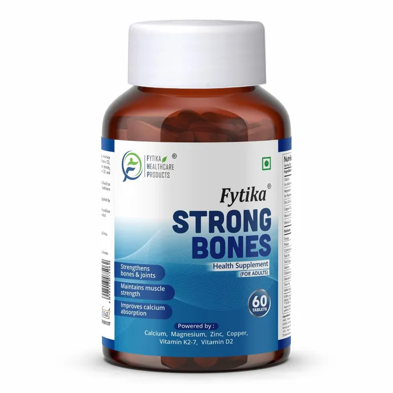 Fytika Strong Bones – 60 TABS (Pack of 1) | Calcium 1000mg + Vitamin D3 400IU Supplement with Magnesium, Zinc,Coper & Vitamin K2 for Complete Bone, Rs. 222