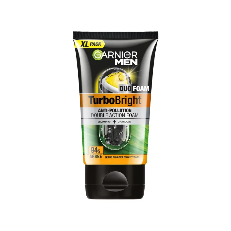 Garnier Men, Face Wash, Brightening & Anti-Pollution, TurboBright Double Action, 155 g Rs. 190