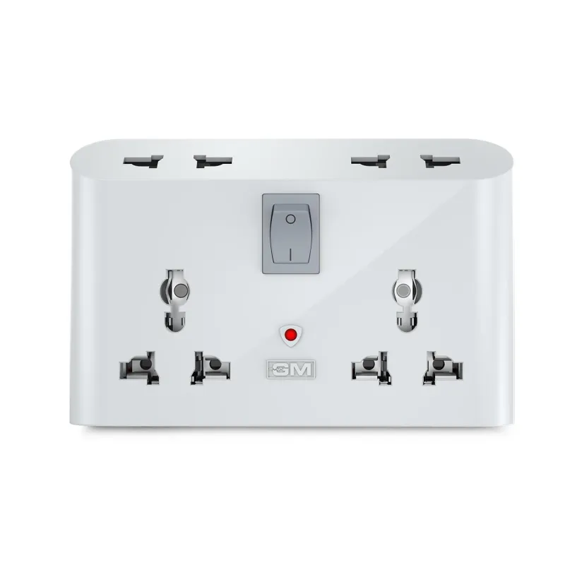 GM 3019 3 Pin Universal Multi Plug Travel Adaptor with 6 AMP for Home Applications, Computers, Laptops