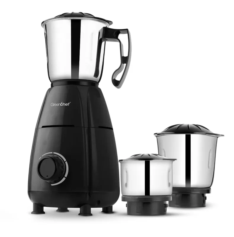 Greenchef Jawa 600W Mixer Grinder with 3 Stainless Steel Jars | 18000 RPM Heavy Duty Motor | 3-Speed Control with Incher | Black Rs. 1527