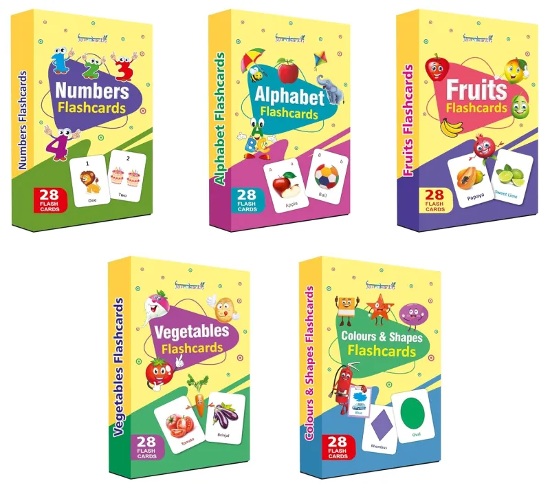 Gurukanth® Premium Flash Cards for Kids Early Learning (Combo Set of 5) | Easy & Fun Way of Learning 1 Year to 6 Years Babies Smart Toys Rs. 195