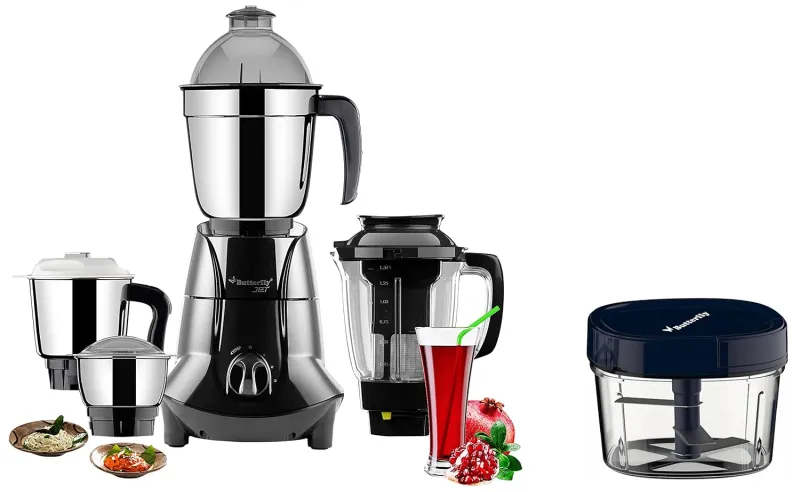 [HDFC CC] Butterfly Jet Elite 750 Watts Mixer Grinder And Vegetable Chopper, Grey Rs. 2665