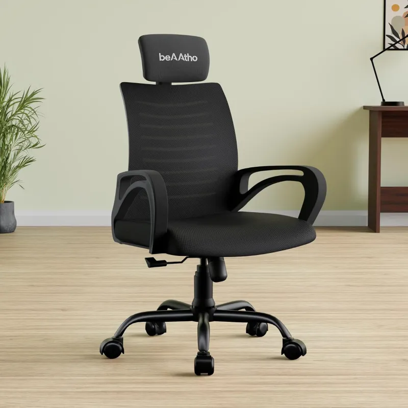 [HDFC CC OFFER] beAAtho® Verona Mesh High Back Ergonomic Office Chair with 3 Years Limited Warranty – Adjustable Height, Strong Metal Base, Revolving Study & Rs. 3420