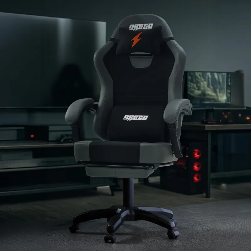 [HDFC CC OFFER] Drogo Aura Ergonomic Gaming Chair With Premium PU Leather Fabric, Linkage Armrest, Adjustable Neck & Lumbar Pillow | Computer Chair For Study | Rs. 6800