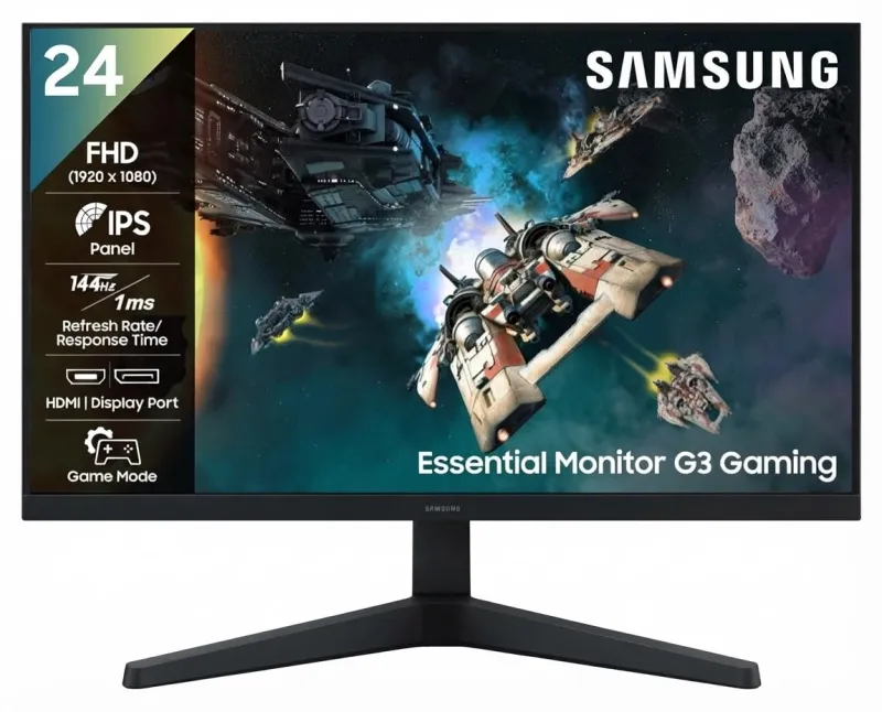 [HDFC CC] Samsung 24 Inch G3 Gaming Monitor | FHD (1920 x 1080) | IPS Panel | 144 Hz Refresh Rate | 1ms Response time | Game Mode|FreeSync | Rs. 7187
