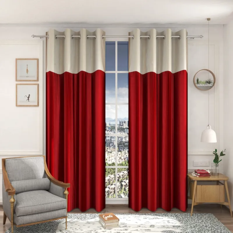 HOME UTSAV Premium Multi Solid Plain Curtain for Window 5 Feet, Pack of 1, Maroon Rs. 140