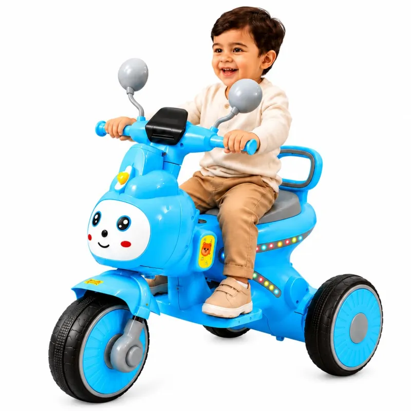 [ICICI/Axis CC] Blue Electric Ride-On for Kids | Battery Powered Toy with LED Lights | Auto Cut Charging | Bluetooth Music System | Outdoor Riding Toy | Fun Electric Rs. 2340