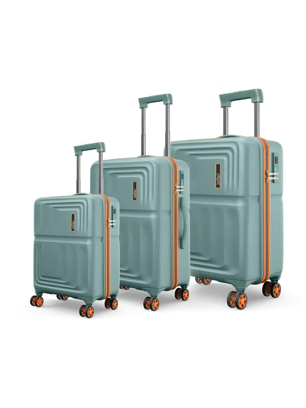 [ICICI/Axis CC] Safari Roma Hard Luggage Trolley Bag with 8 Wheels Set of Cabin, Medium and Large Size Suitcases – Sage Green Rs. 4680