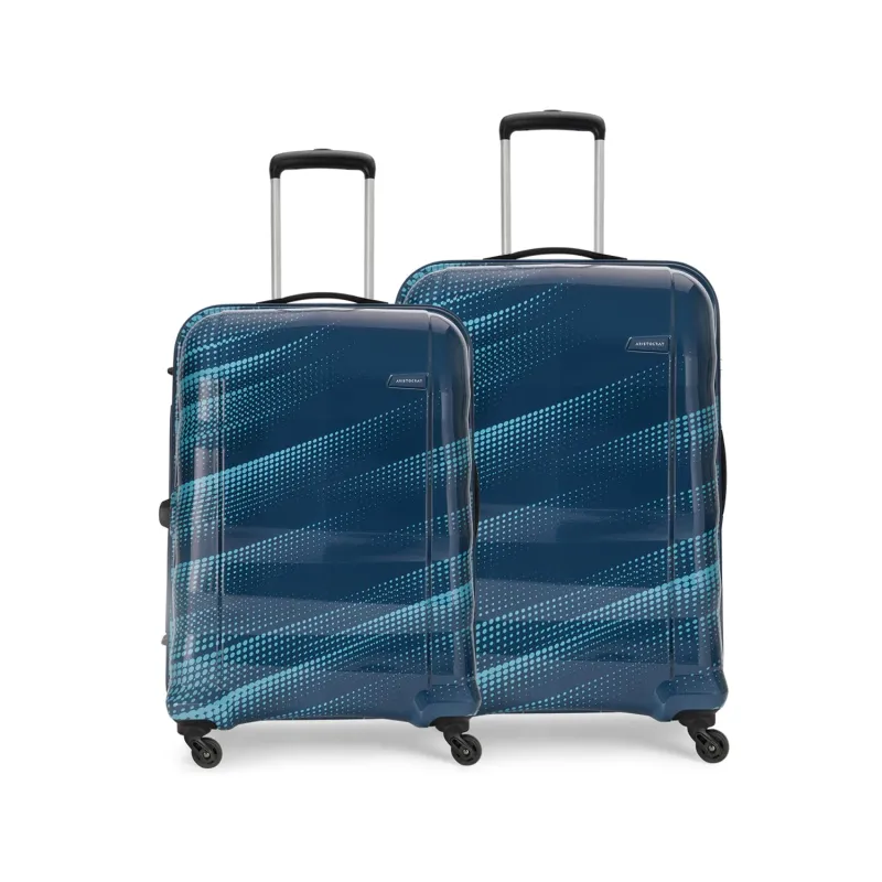 [ICICI CC] Aristocrat Force (66 cm+76 cm) Acrylonitrile Butadiene Styrene(Abs) Pack of 2 (Medium+Large) 4 Spinner Wheels Hardsided Scuba Blue Suitcase Sets | Rs. 3454