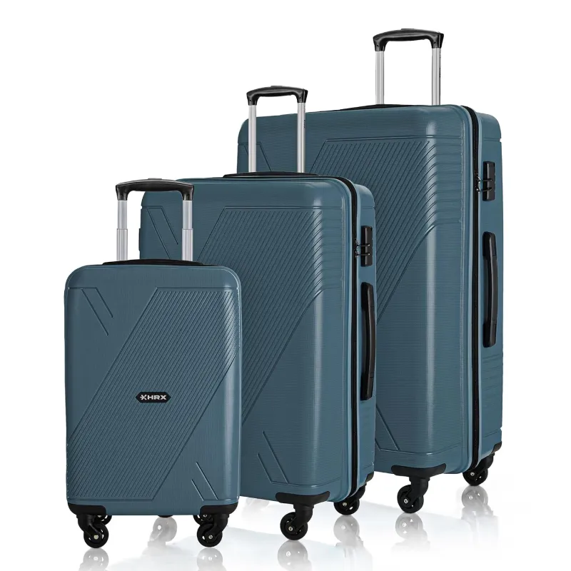 [ICICI CC] HRX Icon 3Pc Set Blue Polypropylene Hard Shell Suitcase Set – Premium Travel Trolley Bags with 4 Spinner Wheels, Number Lock & Water Resistant Body Rs. 3149