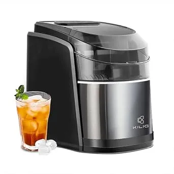 [ICICI CC] Kilig C02B Countertop Ice Maker Machine | 9 Ice Ready in 5 Mins | 15Kg-24H | Self-Cleaning Function | Portable Ice Maker with Ice Scoop & Basket for Rs. 8361