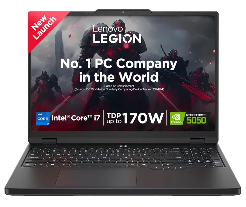[ICICI CC] Lenovo Legion 5 2025 Intel Core i7-13650HX | NVIDIA RTX 5050 8GB (16GB RAM/512GB SSD/WUXGA IPS/165Hz/15.3″ (38.8cm)/Windows 11/Office 2024+AI Rs. 154241