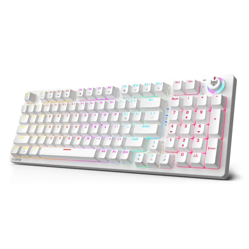 [ICICI CC Off] EvoFox Katana X2 FS Mechanical Gaming Keyboard | 3‑Pin Replaceable Silent Red Switches, Dynamic Backlighting, All Keys Anti‑Ghosting, Volume Knob, Rs. 1499