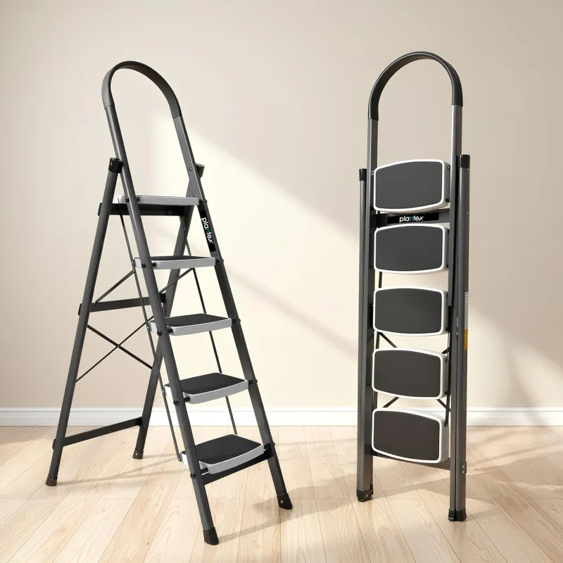 [ICICI CC] Plantex Steel 5 Step Ladder for Home/Wide Anti Skid 5 Step Ladder Foldable/5 Year Manufacturer Warranty By Plantex (Gray) Rs. 2879