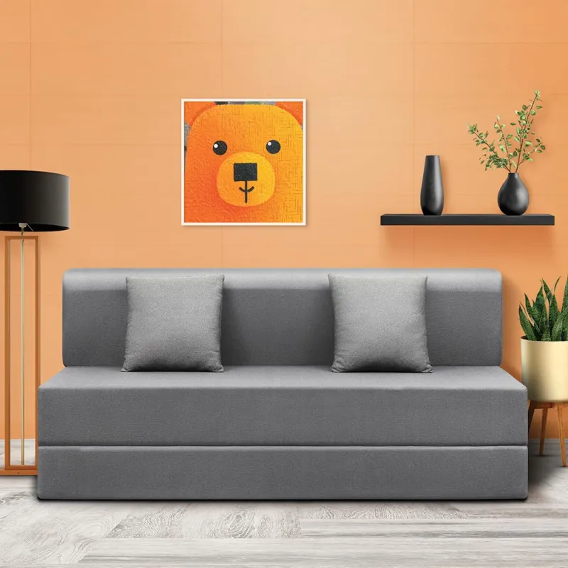 [ICICI CC] Sleepyhead Napster Designed by Duroflex – 3 Seater Foldable Sofa Cum Bed with 2 Cushions | 5-in-1 Convertible Sofabed | 3 Years Warranty | Rs. 8999