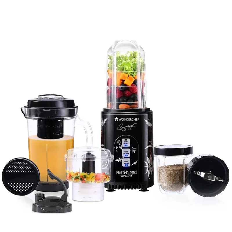 [ICICI CC] Wonderchef Nutri Blend Smart CKM Automatic Mixer Grinder with Dual Pulse Function|22000 RPM|100% Full Copper Motor|4 Unbreakable Jars|500 W|2 Years Rs. 2308