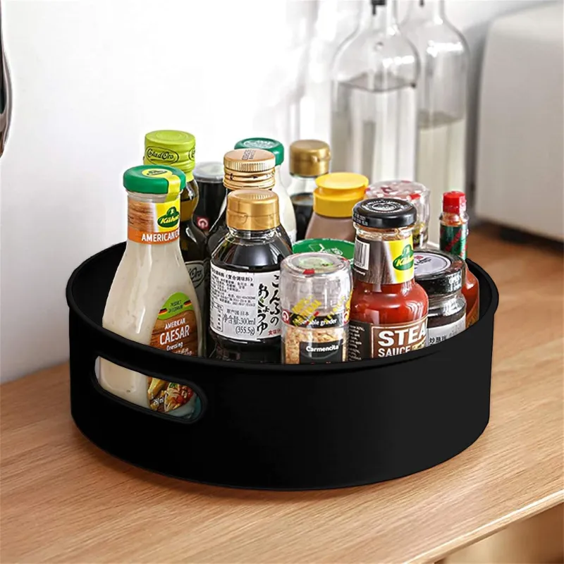 INOVERA Lazy Susan 360° Rotating Kitchen Spice Cosmetic Holder Organizer Rack Tray (23L x 23B x 7.5H cm, Black) Rs. 245