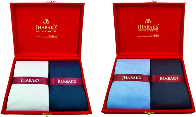 JHABAK’S Unstitched Premium Cotton Blend Solid Shirt & Trouser Fabric – 2.25m Shirt Cloth – 1.30m Pant Piece (Pack of 2) Rs. 979