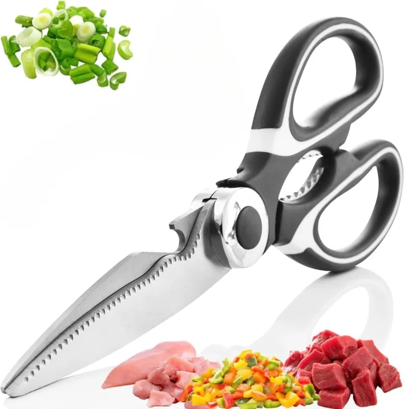 Kitchen Scissors, Premium Stainless Steel Food Scissors & Kitchen Shears for Meat, Chicken, Seafood, Vegetables, Herbs & BBQ, Multipurpose Heavy Duty