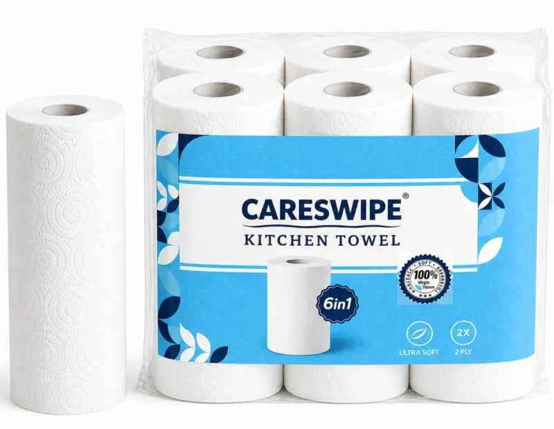 Kitchen Tissue Paper Roll – 2 Ply Tissue Paper Roll, 360 Pulls, 6 Rolls x 60 Sheets, Soft & Absorbent Virgin Cellulose Towels for Kitchen Cleaning Rs. 170
