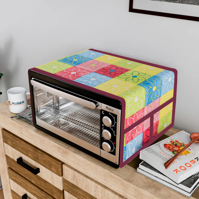 Kuber Industries Non-woven Microwave Oven Top Cover with 4 Utility Pockets | Oven Cover for Kitchen Decor | Check | Yellow Rs. 111