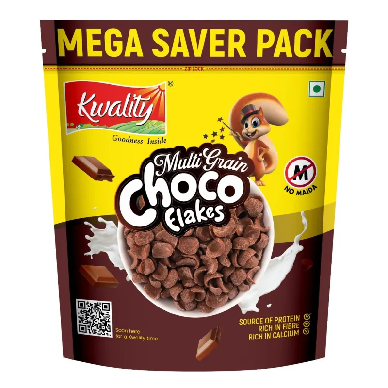 Kwality Choco Flakes 1.2 Kg | Crispy, Wholesome Cereal Made with Whole Wheat | Zero Maida and No Preservatives | Packed with Fiber, Protein Rs. 252