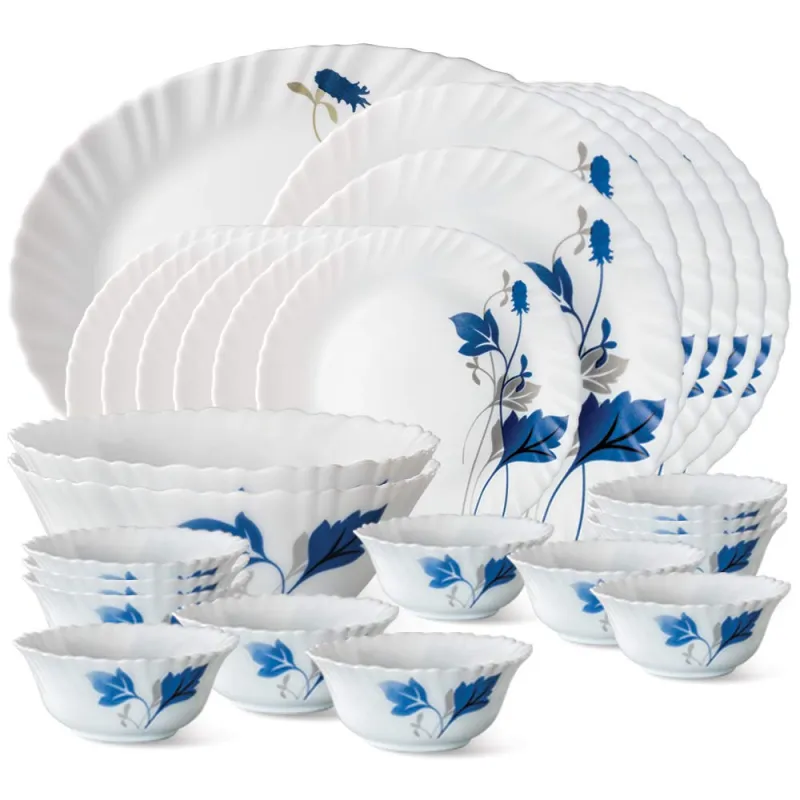 Larah by BOROSIL Fluted Series Ageria Opalware Dinner Set | 27 Piece for Family of 6 | Microwave & Dishwasher Safe | Bone-Ash Free | Crockery Set for Rs. 1483