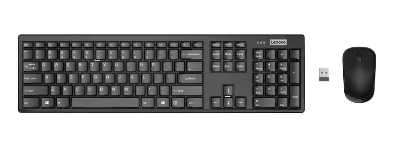 Lenovo 100 Wireless Keyboard and Mouse Set, Ambidextrous 1000 DPI Mouse Optical Sensor, upto 3M clicks, Ultra slim water resistant keyboard, 2.4 GHz Rs. 1960