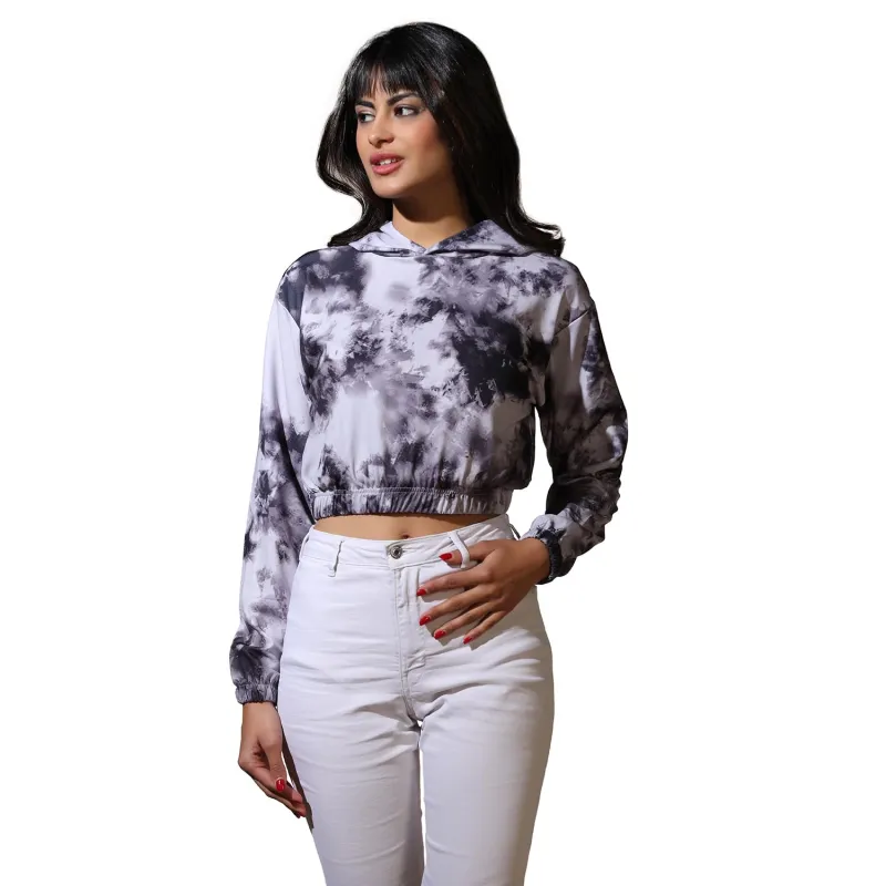 Leriya Fashion Women’s Western Crop Top with Hoodie Neck & Long Sleeve || Drawstring Pullover Tops || Loose Casual Hoodies for Women Top. Rs. 199