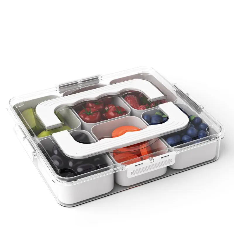 Lifelong 6-Compartment Fridge & Kitchen Storage Box with Handle | Airtight Container |BPA-Free Food Tray for Fruits, Veggies, Dry Snacks| Multi-Grid Rs. 452