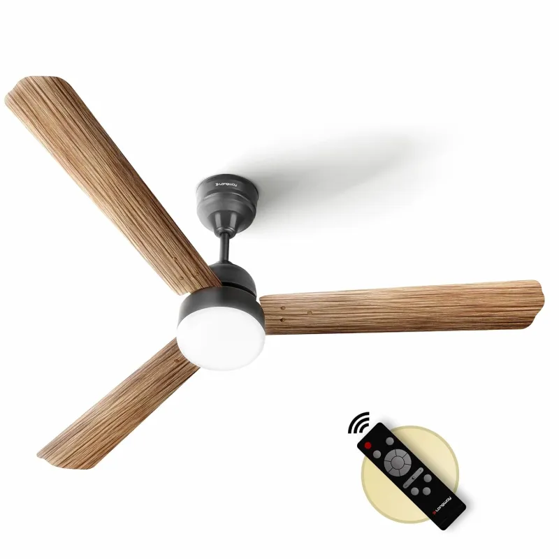 LONGWAY Luminair Max 1200 mm BLDC Ceiling Fan with Remote Control & LED Light | BEE 5 Star Rated Energy Efficient | Ultra High Speed 3 Blade Rs. 2899
