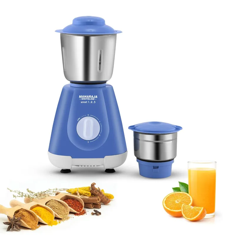 Maharaja Whiteline Smart 123 Mixer Grinder | 500-watt | 20000 RPM Motor Speed | Air Ventilation System | Stainless-Steel Jars & Blades | Unique Jar Rs. 1189