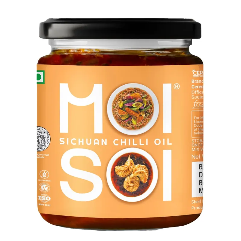 MOI SOI Sichuan Chilli Oil 175g | Spicy Garlic Chilli Crisp with Sichuan Peppercorns | Vegan, No MSG, No Palm Oil | For Momos, Noodles & Pizza | Rs. 151