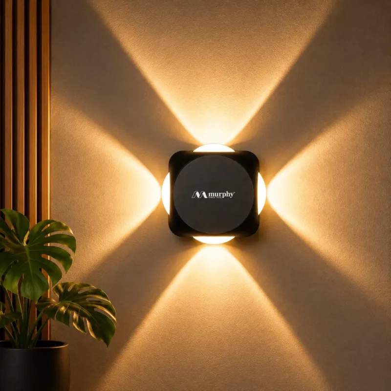 Murphy LED Outdoor Up/Down Wall Light – 6W, Warm White, (4 Multi-Directional Beams), IP65 Waterproof Aluminum Body, Pack of 1 (2-Year Warranty) Rs. 169