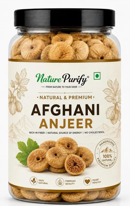 Nature Purify Premium Afghani Anjeer 1KG | Dried Figs | Natural Anjir Whole Fruit | Soft Chewy Texture & Sweet Taste | Nutritious Dry Fruit for Rs. 460