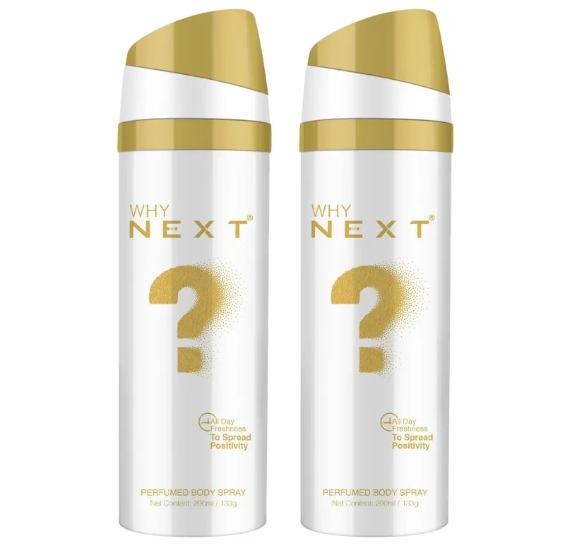 Next Care WHY Body Spray for Men & Women | Long Lasting Deodorant Spray | Unisex Fragrance Body Spray | 200ml Each (Pack of 2) Rs. 293