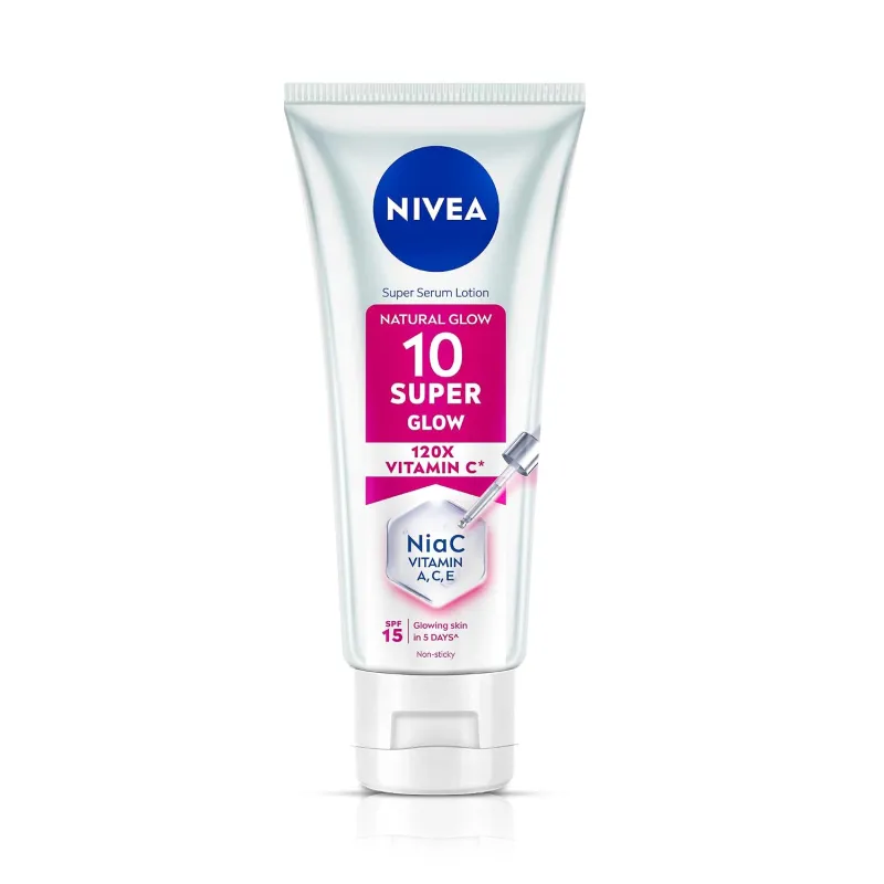 NIVEA Super 10 Glow Body Serum Lotion 170ml | 120X Vitamin C Niacinamide Body Lotion SPF15 Daily Sunscreen | Reduces Dullness and Dark Spots | Rs. 161
