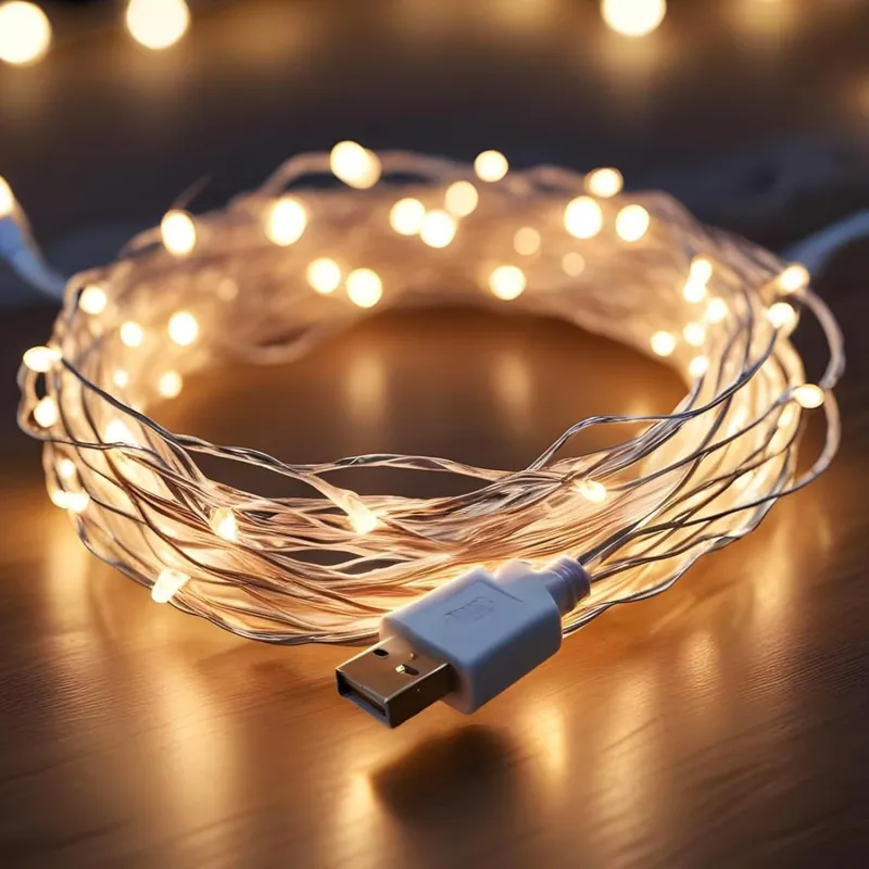 [Number of Items: 8] Lexton 10 m Led Copper String Light | USB Sourced | Warm White | for Indoor & Outdoor Decorations, Diwali, Christmas, Wedding, Party, Lawn | Pack of 8 Rs. 314