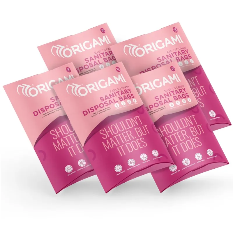 Origami Disposable Sanitary Bags | Pack of 5 | 15 Counts Each Rs. 249