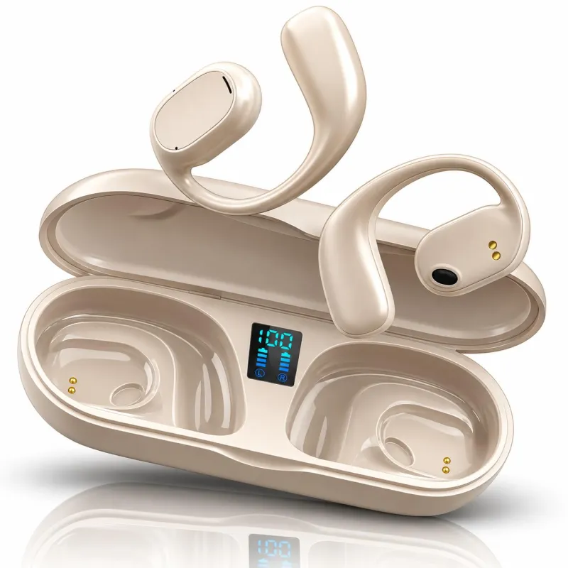 OWS Ear Wireless Earbuds with Display | ENC Mic for Crystal-Clear Calls | 30hr Playtime with Type-C Fast Charging | BT5.4 Gaming Bluetooth Earphones Rs. 993