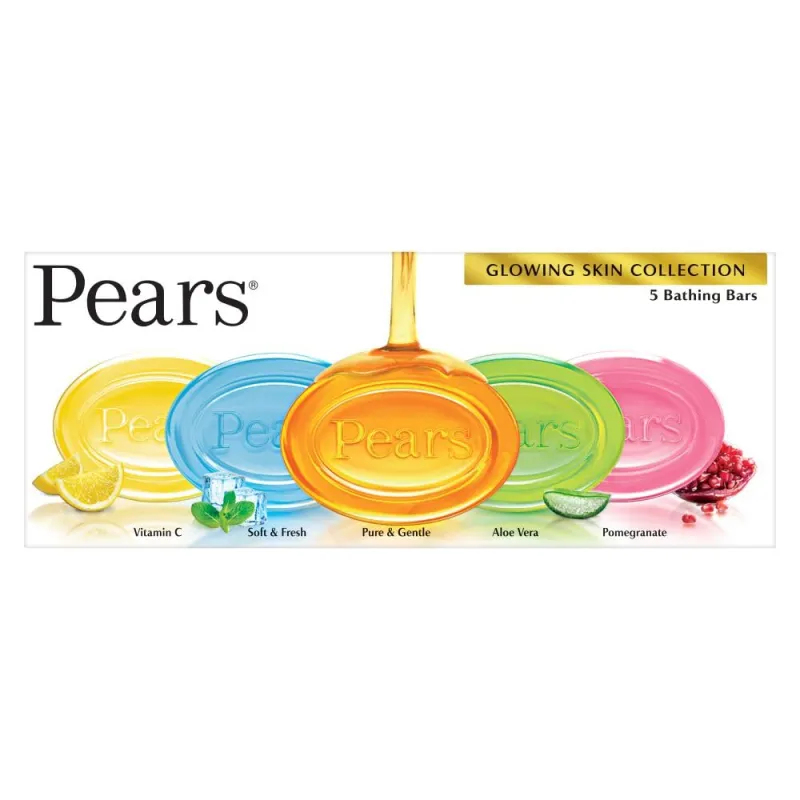 Pears Glycerin Bathing Bar, Variety Pack, 125g, Pure & Gentle, Soft & Fresh, Aloe Vera, Pomegranate and Vitamin C, Dermatologically Tested for Men Rs. 294