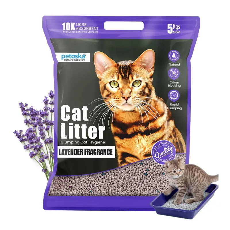 Petoska Lavender Cat Litter 5kg | 100% Natural Bentonite Clay | Clumping Cat Litter with Fast Odour Lock, Low Dust & Gentle on Paws, Premium 5kg Rs. 238