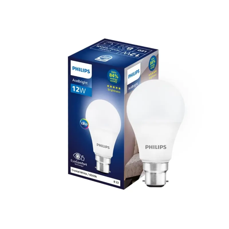 Philips 12-watt LED Bulb |AceBright High Wattage LED Bulb|Base: B22 Light Bulb for Home | Crystal White, Pack of 24 Rs. 1699