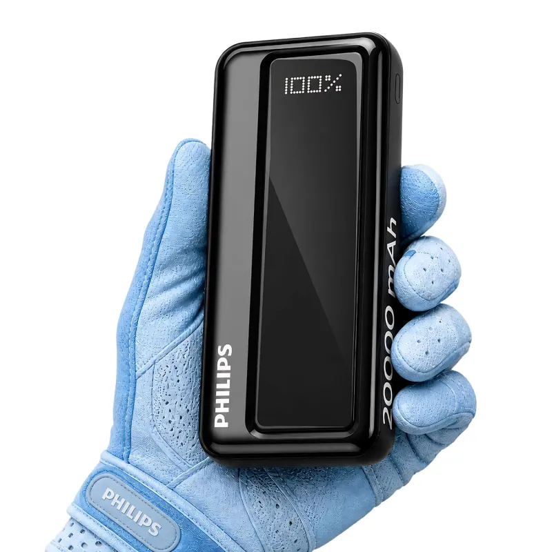 Philips 20000mAh 22.5W Fast Charging Power Bank (Slate Black) with Digital LED Display | Type-C & USB-A Input/Output | 3 Output Ports | Lithium Rs. 1599