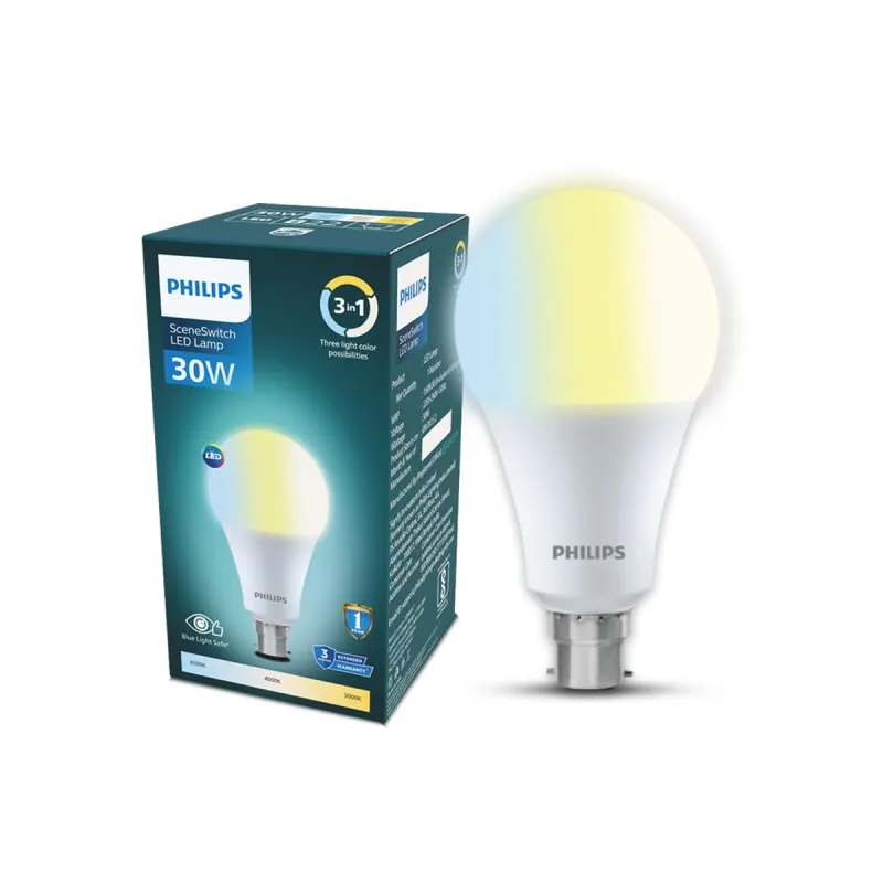 Philips SceneSwitch 30W LED Bulb | 3-in-1 Light Modes CDL-NW-WW | B22 Base | Change Brightness with Wall Switch | Energy Efficient | Pack of 1 Rs. 325